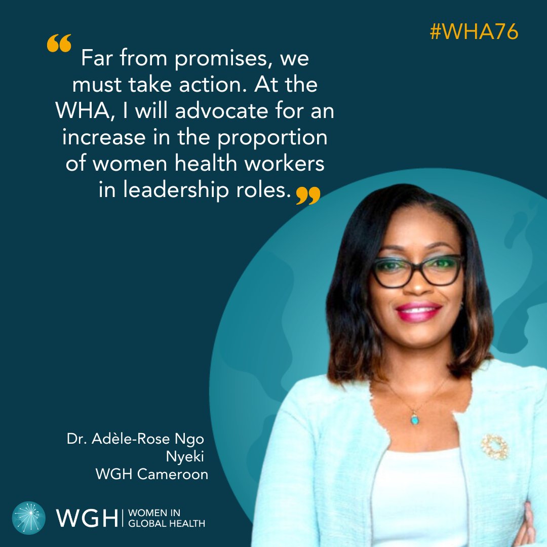 #WHA76 is starting soon and I'm ready to call for gender equity in health.
Join us to advocate for: 
✅ Gender-equal leadership  
✅New social contract for women in health 
✅Streghthened pandemic preparedness
✅#GenderUHC
✅Prevention of #SEAH 

Infos 👉womeningh.org