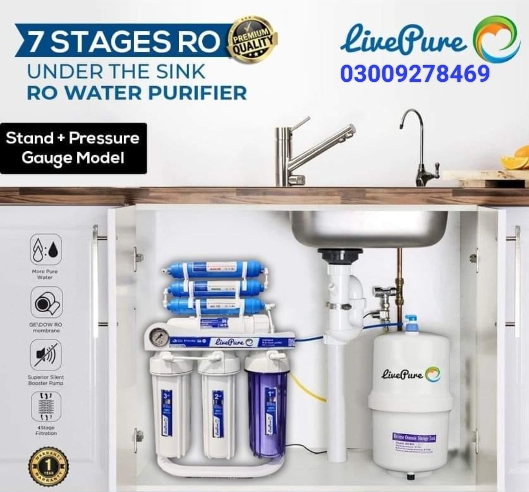 PentaPureRO's tweet image. LivePure Reverse Osmosis (RO) Water System
7-Stages, 100-GPD Water Purification system for Home. 
This is the Only Domestic RO Water Filter System in Pakistan. 
Made in Vietnam. 

لاہور ۔کراچی راولپنڈی اور ملک بھر میں سب سے بڑے نیٹ ورک کے ساتھ ۔