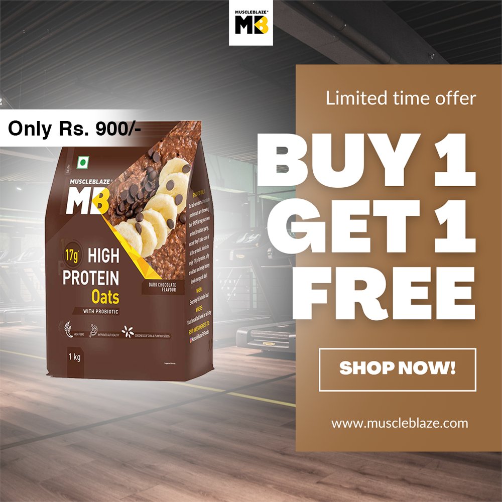 Esportifygg's tweet image. Muscleblaze high protein oats. Buy 1 get 1 free

#muscleblaze #oats #fitness