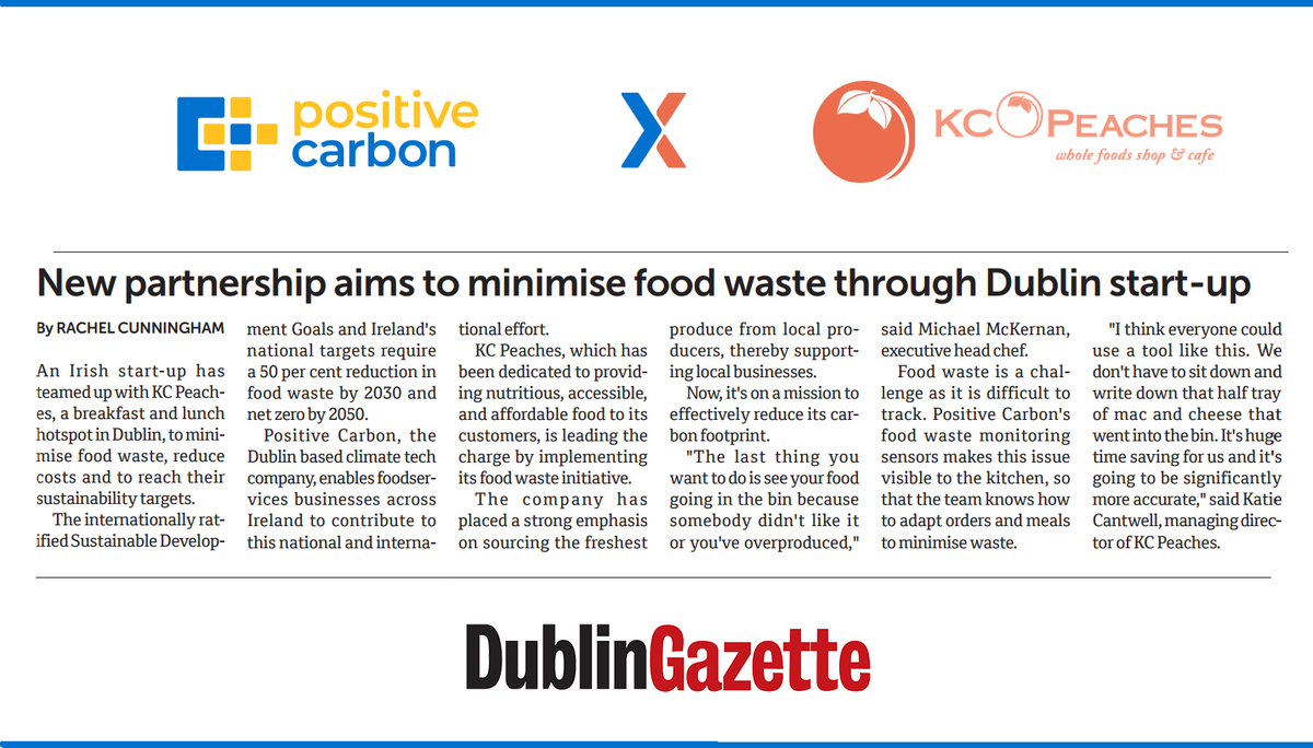 The Dublin Gazette explores our recent installation at KC Peaches - one of the most popular places in Dublin City for brekkie and lunch. Thanks to Rachel Cunningham for highlighting the importance of busy kitchens taking control of their food waste. #PositiveCarbon #foodwaste