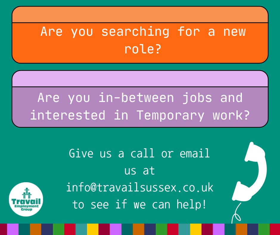 TravailSussex's tweet image. Are you looking for a new job? We recruit for both Permanent and Temporary work opportunities ✅

Get in touch to see if we can help ...
📞   01444 244204
📧   info@travailsussex.co.uk
🌐   travail.co.uk/burgess-hill-j…

#travailsussex #permanentwork #temporarywork #newjob #jobsearch