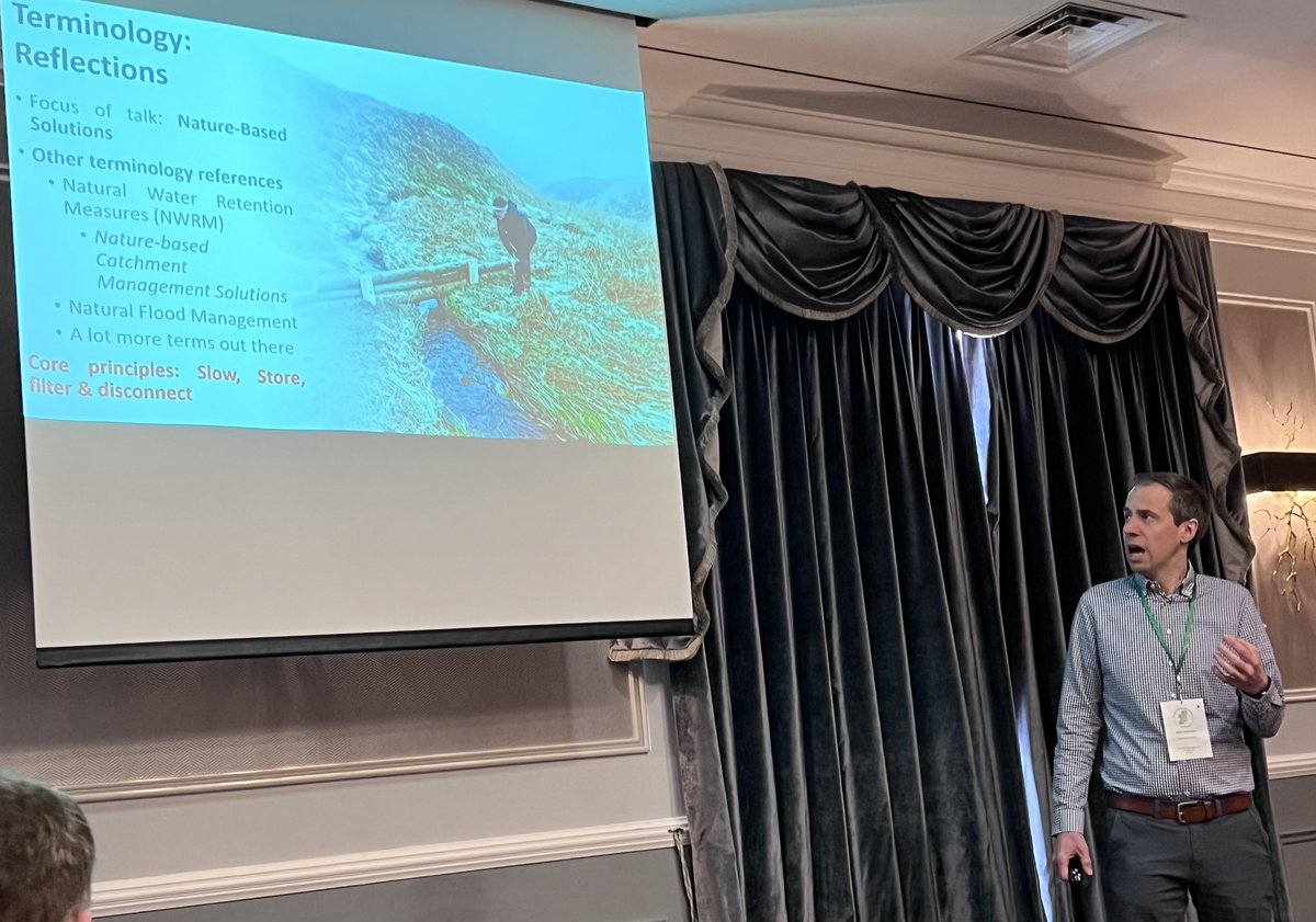 Or team member <a href="/Hydro_Mark/">Mark Wilkinson</a> delivering talk on NBS for flood hazard to #CIG2023