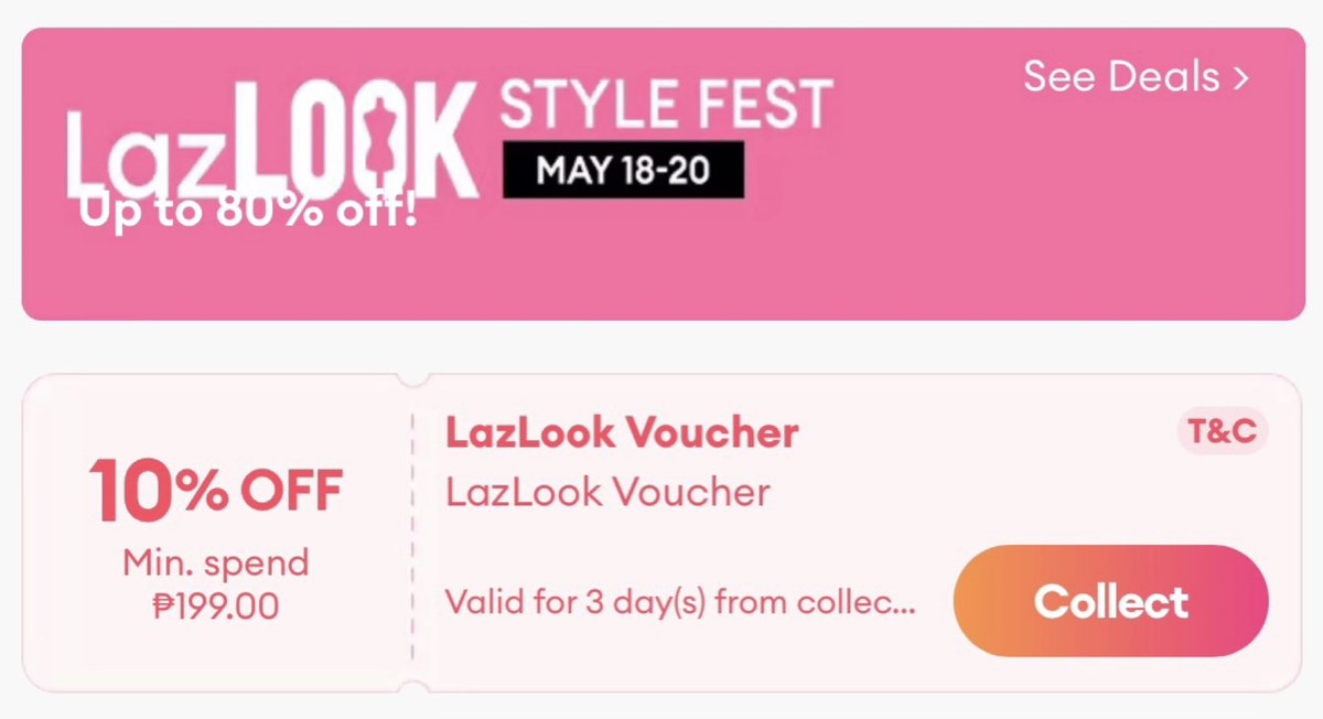 erickasallador's tweet image. ‼️ Lazada Discount Voucher‼️

LazLook Style Fest na! Redeem this voucher to get 10% off, P100 minimum spend! 🛒

Redeem voucher here:
👉s.lazada.com.ph/s.hOB9K?cc

#lazada #lazadaph #lazadavouchercode #lazadadiscount #lazadasale #lazadavoucher #lazlookstylefest