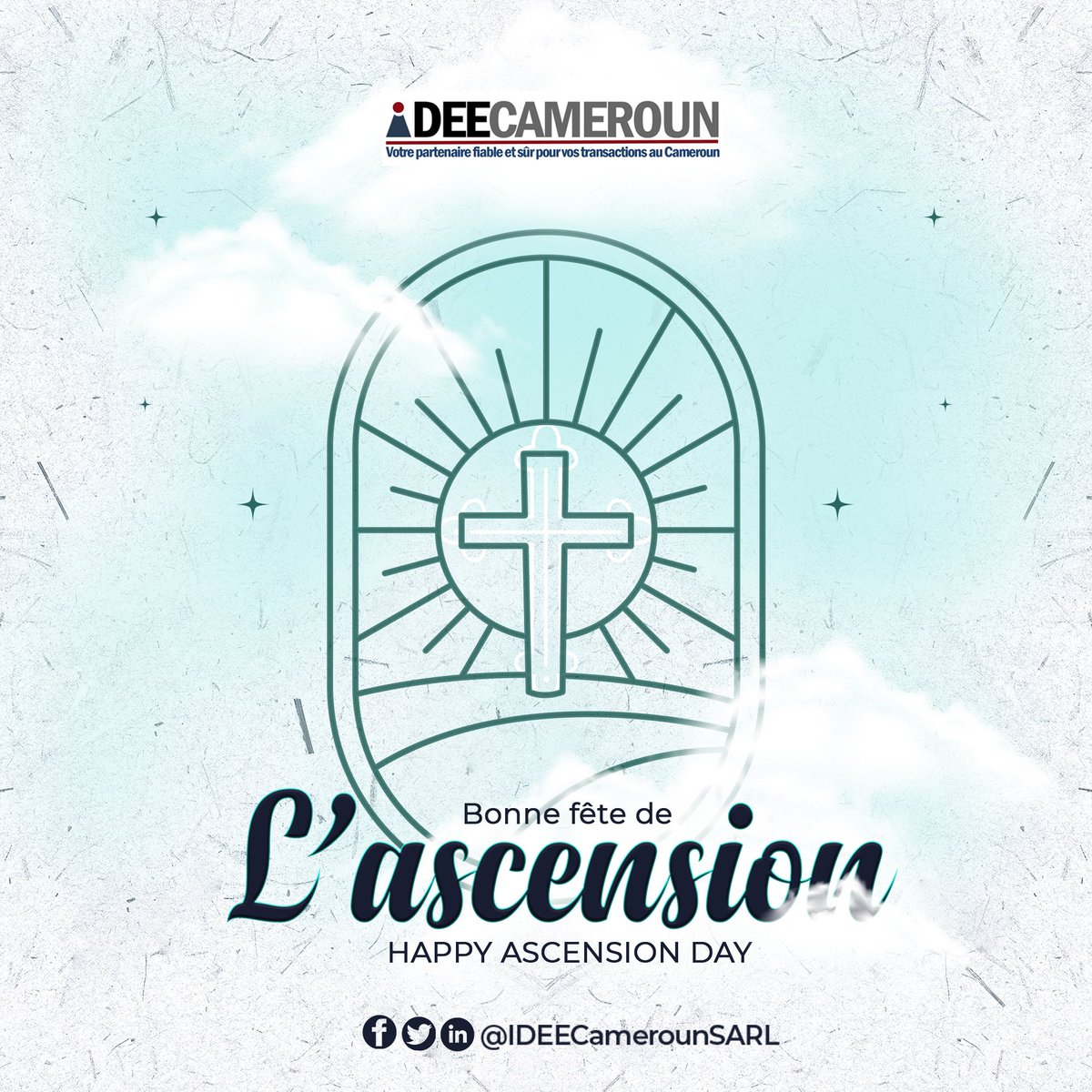 CamerounIdee's tweet photo. Aujourd'hui, nous célébrons l'Ascension, une journée importante pour les chrétiens du monde entier. 

Nous espérons que cette journée vous apportera la paix, la sérénité et la joie que vous méritez. 🙏🌟😊

#BonneFetedelAscension #IdeeCameroun  #HappyAscensionDay https://t.co/PeBzhHDGsJ