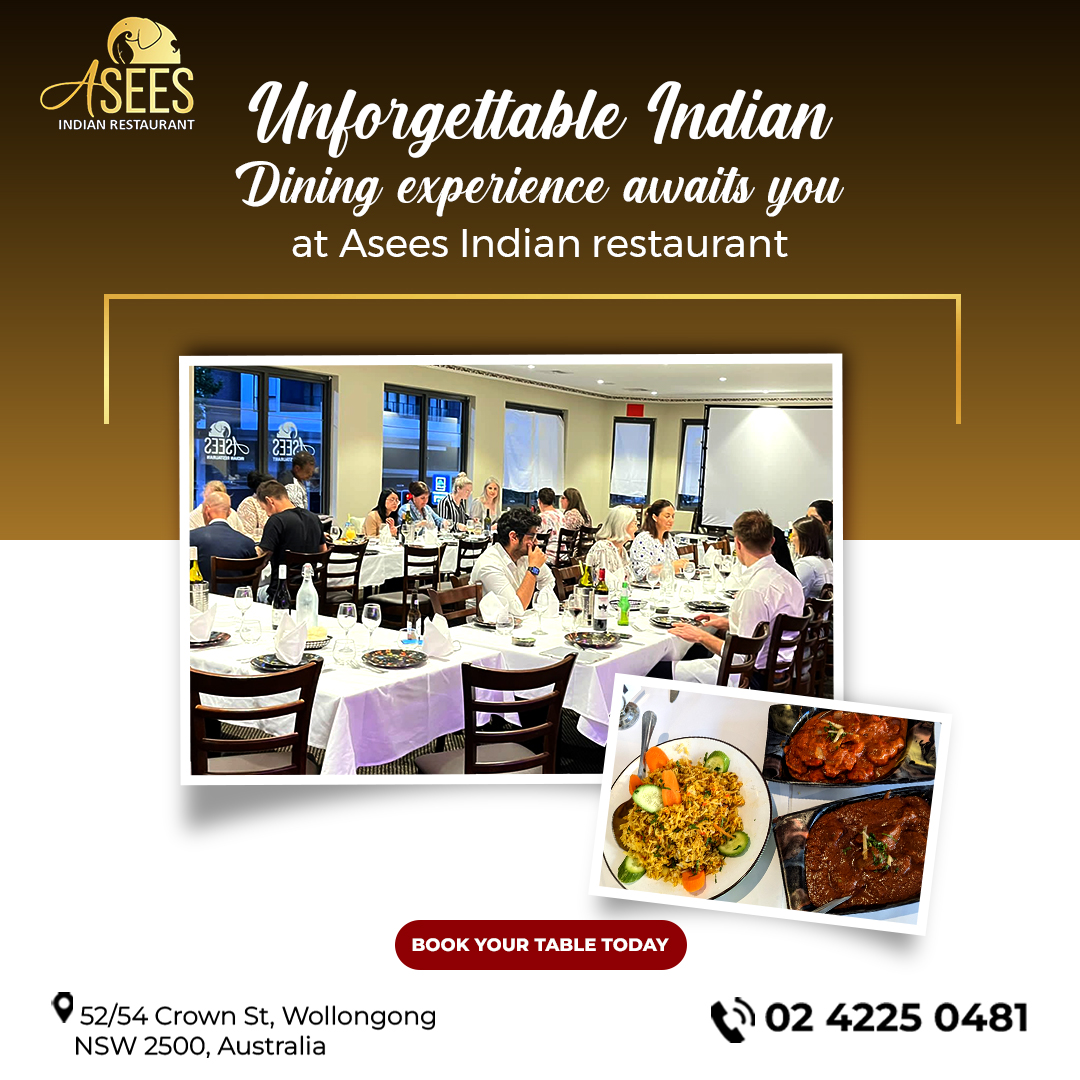 Unforgettable Indian Dining experience awaits you
at Asees Indian restaurant 

Book your table today
☎️ 02 4225 0481
#aseesindianrestaurant #celebrate #yammyfood 😋😋#indianrestaurants🍽 #wollongong #palakpaneer #chickenbiryani🍗#indianfoodlovers #australia #indianfoodiesquad