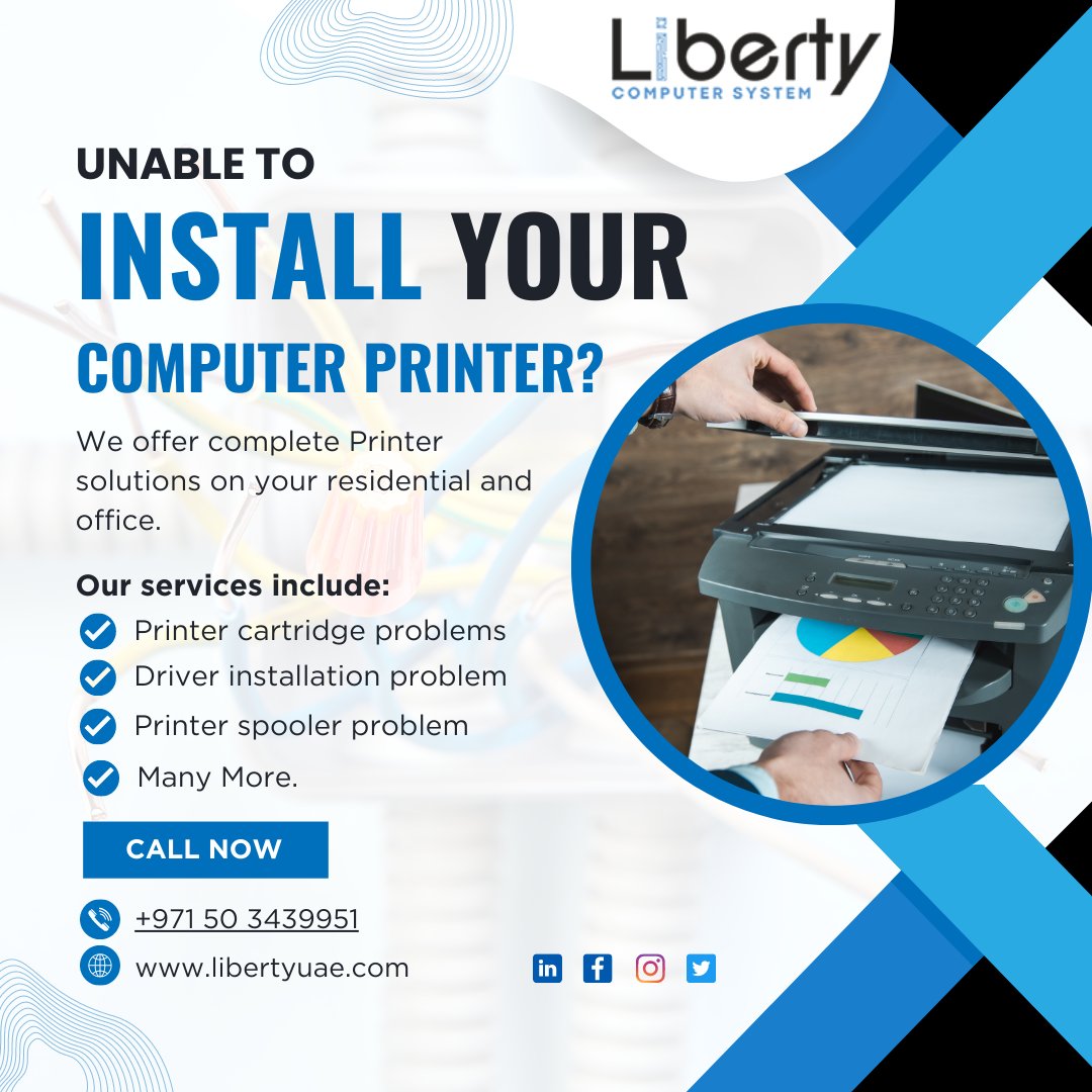 LibertyLLC2's tweet image. Struggling to install your computer printer? Don&apos;t worry, we&apos;ve got you covered! Our expert technicians are here to help you with seamless printer installation. Get your printer up and running in no time. 

🌐libertyuae.com

#libertyuae #printers #printerinstall