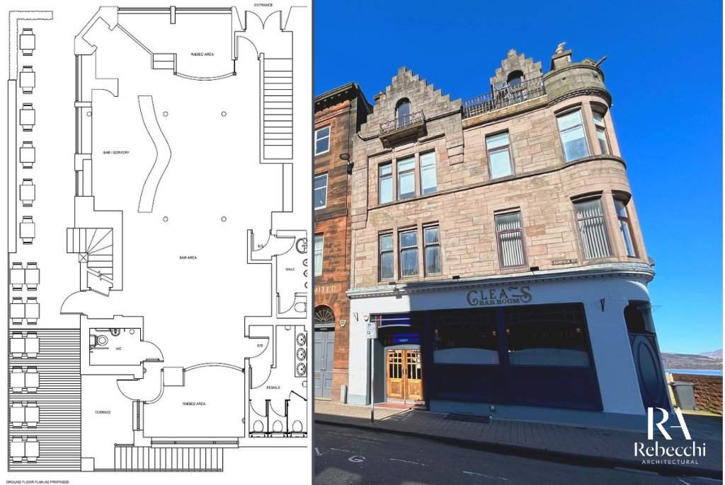 RebecchiArchit1's tweet photo. The popular Cleats Bar, located on Kempock Street in #Gourock, has applied to use land beside its premises as an outdoor seating area in plans submitted by Rebecchi Architectural.

Read more: https://t.co/bU73CsU9ds

#RebecchiArchitectural | #Design | #Commercial | #Inverclyde https://t.co/jkl1MCtKpT