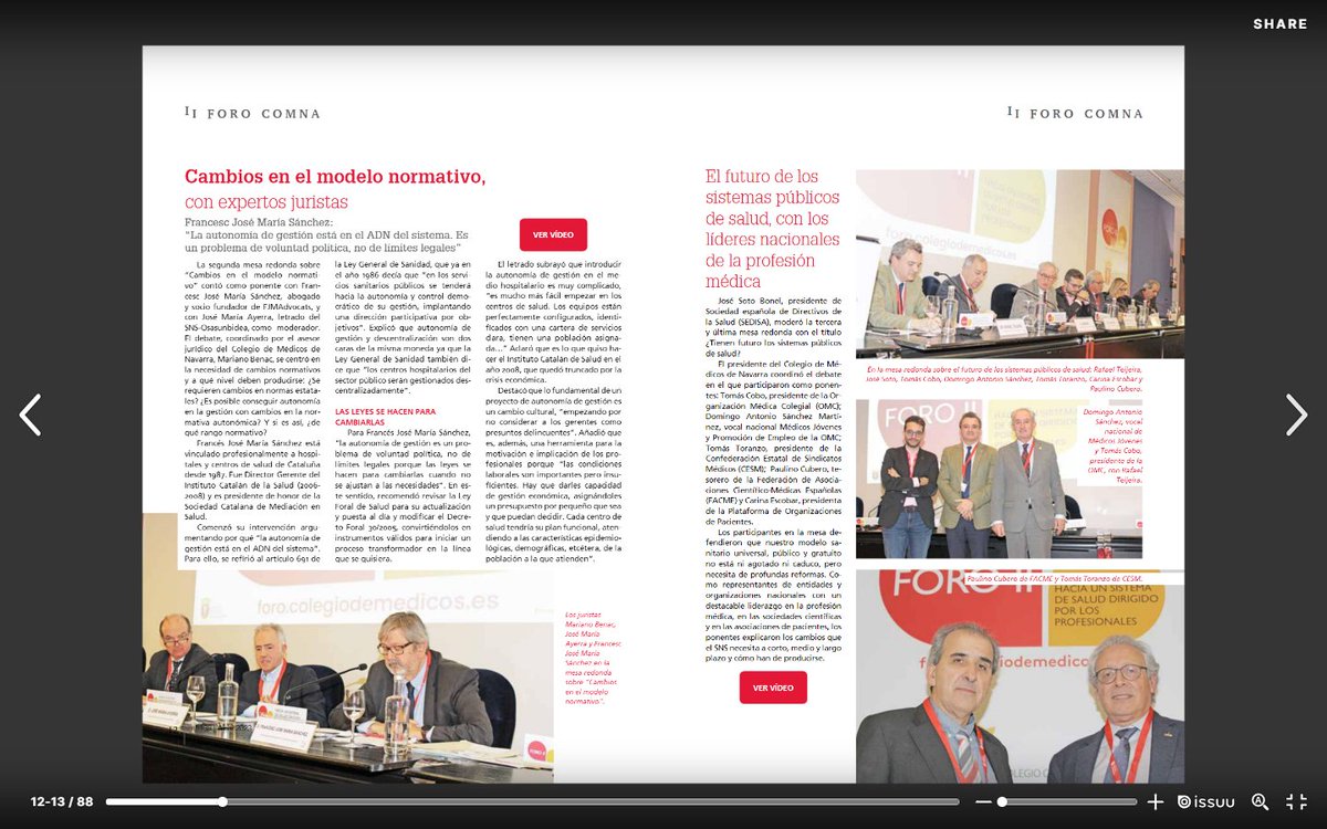 MedenaColegio's tweet photo. Reportaje y vídeos del #IIForoCOMNA Hacia un sistema de salud dirigido por profesionales.
👉En #RevistaPanacea de @MedenaColegio https://t.co/zlicbHy6yg
Gracias @OrtunVicente @jfgcruces @alafuentej @FJMadvocats @CarinaEscManero @TomasCoboCastro @TomasToranzo1 @dosanz10 https://t.co/LLFAYDJW6x
