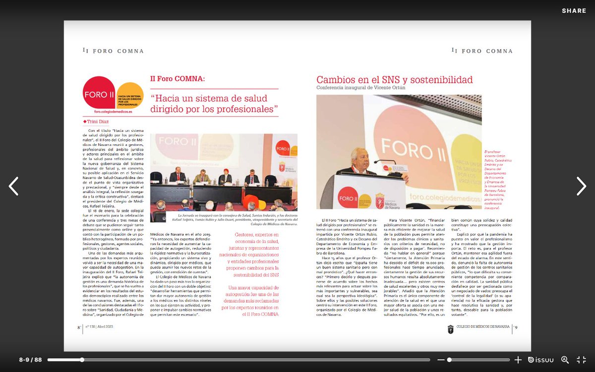 MedenaColegio's tweet photo. Reportaje y vídeos del #IIForoCOMNA Hacia un sistema de salud dirigido por profesionales.
👉En #RevistaPanacea de @MedenaColegio https://t.co/zlicbHy6yg
Gracias @OrtunVicente @jfgcruces @alafuentej @FJMadvocats @CarinaEscManero @TomasCoboCastro @TomasToranzo1 @dosanz10 https://t.co/LLFAYDJW6x