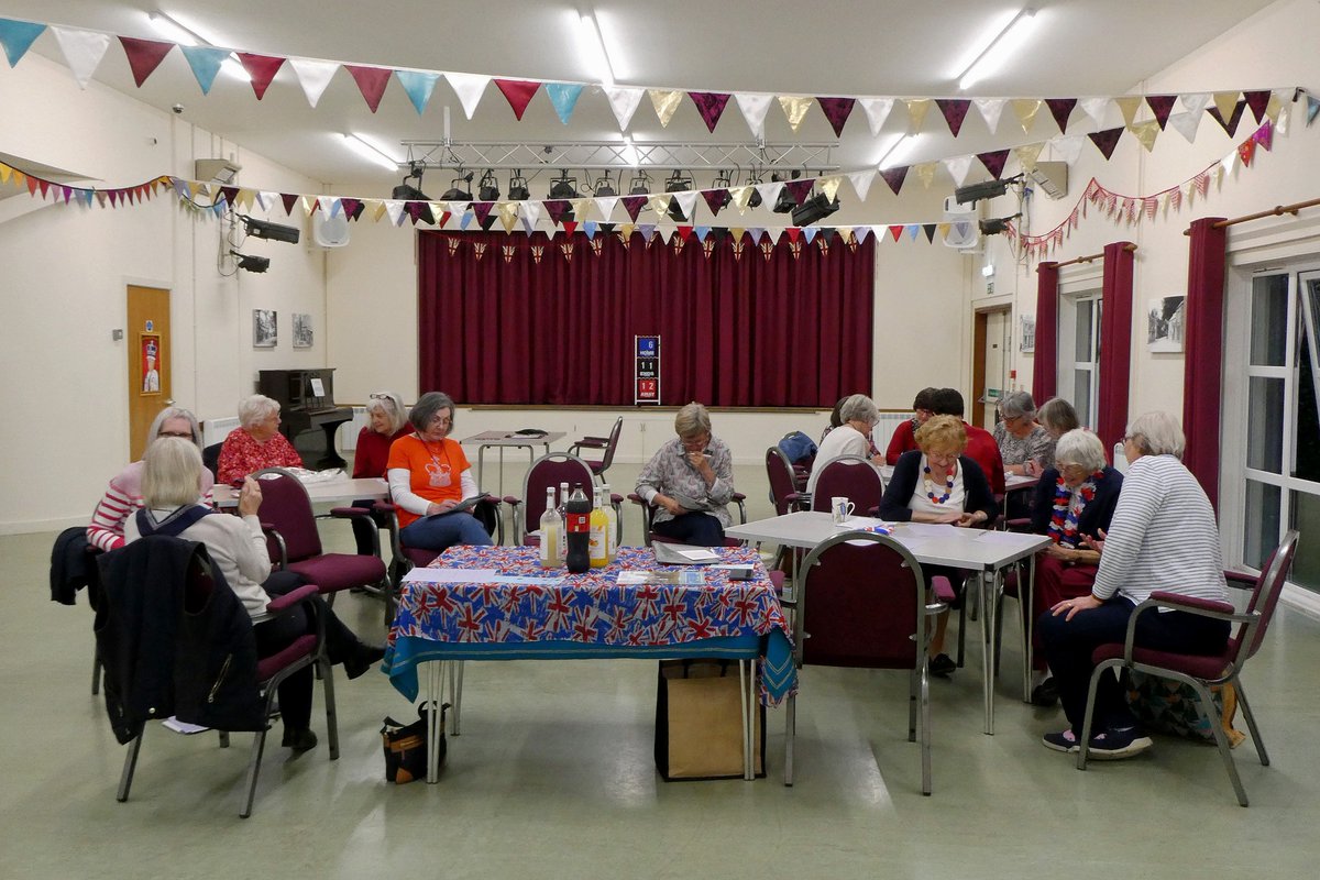 LadockWI's tweet photo. Ladock WI celebrated the King's Coronation at their May meeting. Each member brought some food & drinks to share. They had Royal Quiz & Pin the Diamond on the Crown Game which was enjoyed by everyone. #CoronationCelebration #LadockWI #LadockWomensInstitute #CFWI #WI #Cornwall https://t.co/pjmwfSD94F