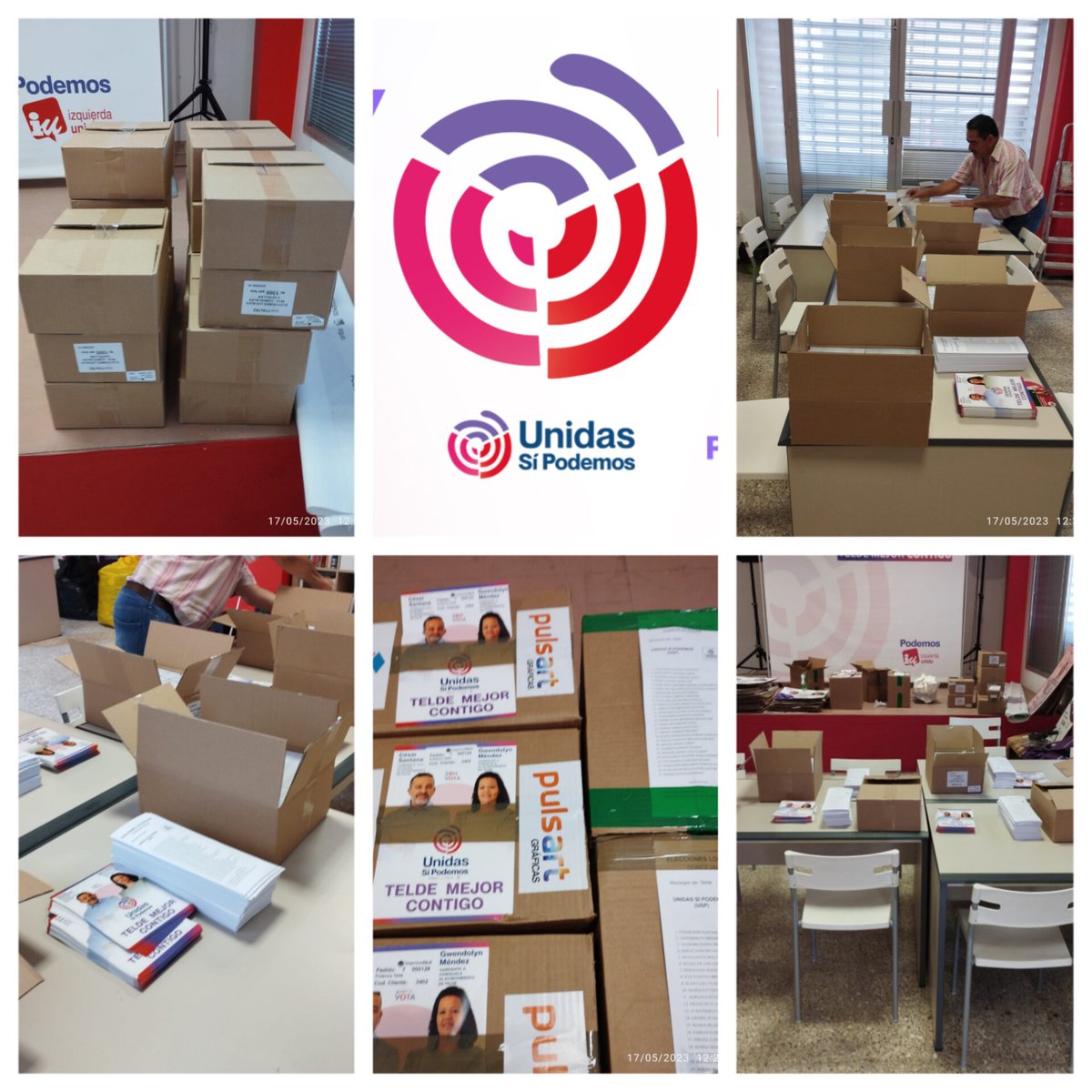 ¡¡SEGUIMOS A PIE DE CAÑÓN!!📢 
Hoy nos han llegado los sobres, papeletas y flyers de la campaña. ANUNCIARLES‼️Queda abierta la sede de #UnidasSiPodemos para quien quiera acercarse a recoger su sobre.
TELDE MEJOR CONTIGO.
C/Alférez Quintana Suárez, 31 ,Los Llanos.