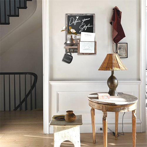 ZMinling's tweet image. Rustic Wall-Mounted Chalkboard with Mail Sorter, Key Hooks, and shelf Wall hanging great for home decor in welloksqw.com/product/Wooden… #keyhook #keyholder #coathook #woodkeyholder