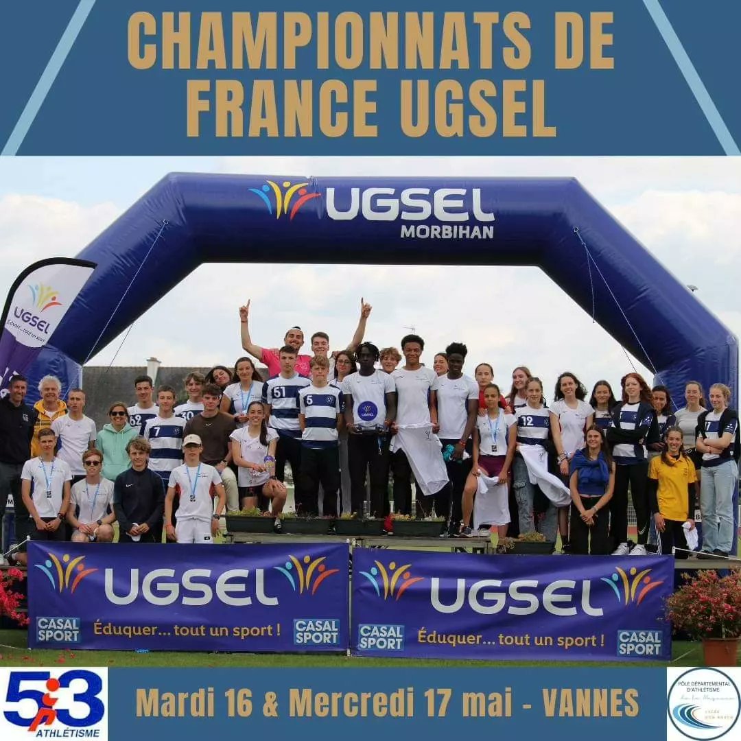 32 élèves du lycée Don Bosco ont participé aux championnats de France UGSEL d’Athlétisme à Vannes les 16 et 17 mai.
🏆 LE LYCÉE DON BOSCO EST DEVENU CHAMPION DE FRANCE 2023 AU TROPHÉE DES CHALLENGES AVEC UN NOUVEAU RECORDDE 619 PTS.
donboscomayenne.fr/2023/05/18/cha…
