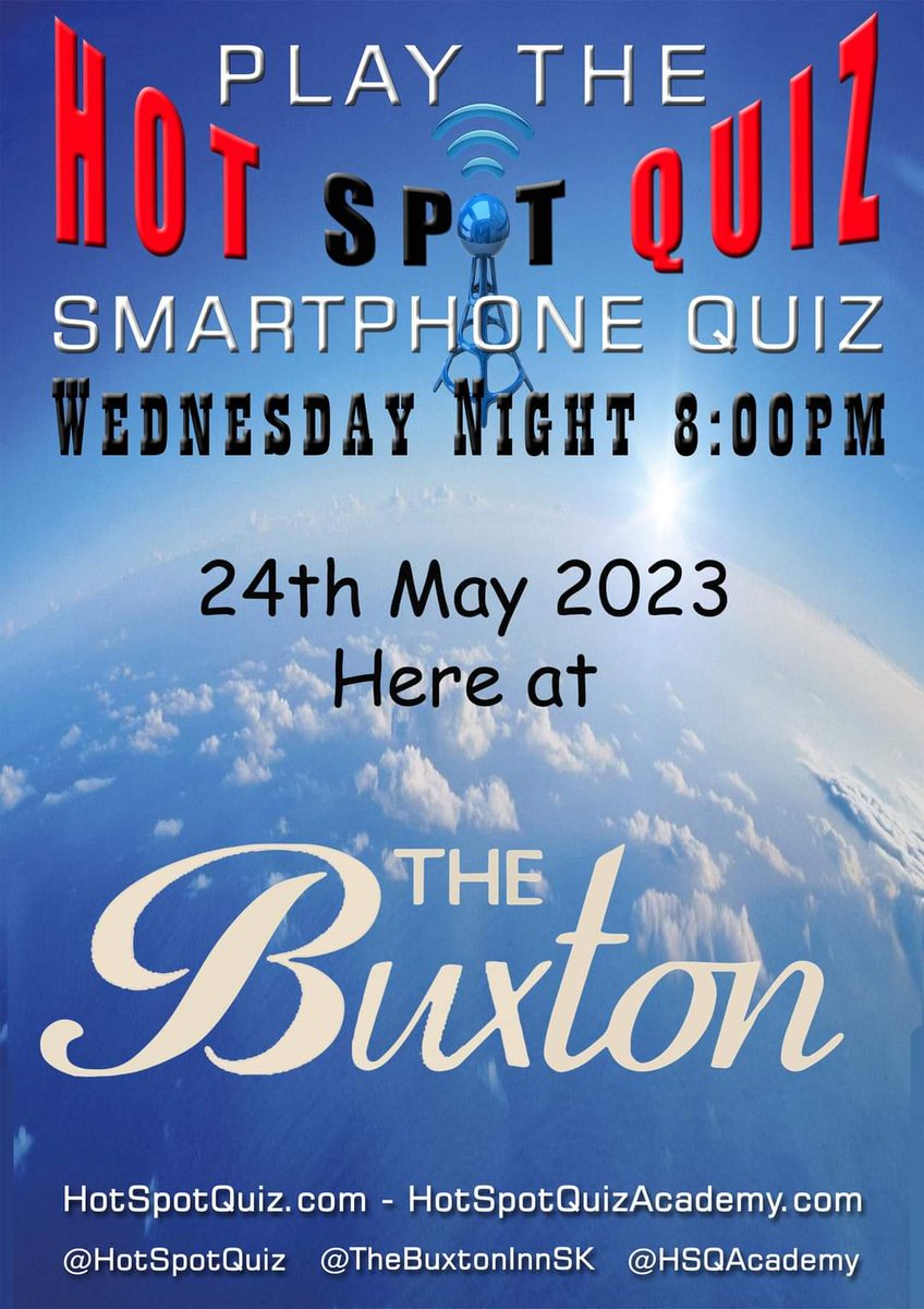 Congratulations to our good friends at @PlatformOneSK6 in Romiley for another storming night with @DaveDDecks & his amazing @HotSpotQuiz 
Remember Dave will be bringing the self same fun & fastest finger Smartphone Quiz here to @TheBuxtonInnSK at 8pm on 24th May #missitmissout