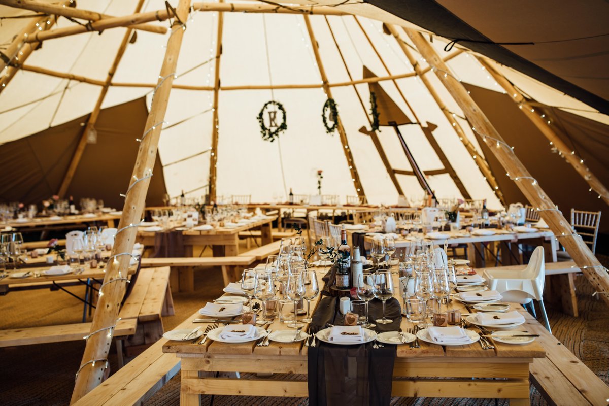 Unlocking nature's riches! Experience the magical lighting of Big Hat Tipis, making the Tipi a wonderfully bright space during the day and a wonderfully enchanting area in the evening. #TipiWeddingUK #TipiWeddingVenue #TipiStyling #TipiWeddingReception #2023Wedding
