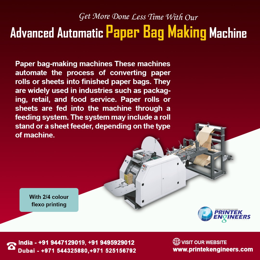 Advanced Automatic Paper bag making machine, 
India - +91 9447129019, +91 9495929019
Dubai - +971 544325880,+971 525156792
#PaperBagMakingMachines #EcoFriendlyPackaging #SustainablePackaging #PaperBags #PackagingSolutions #GreenPackaging #PaperBagProduction