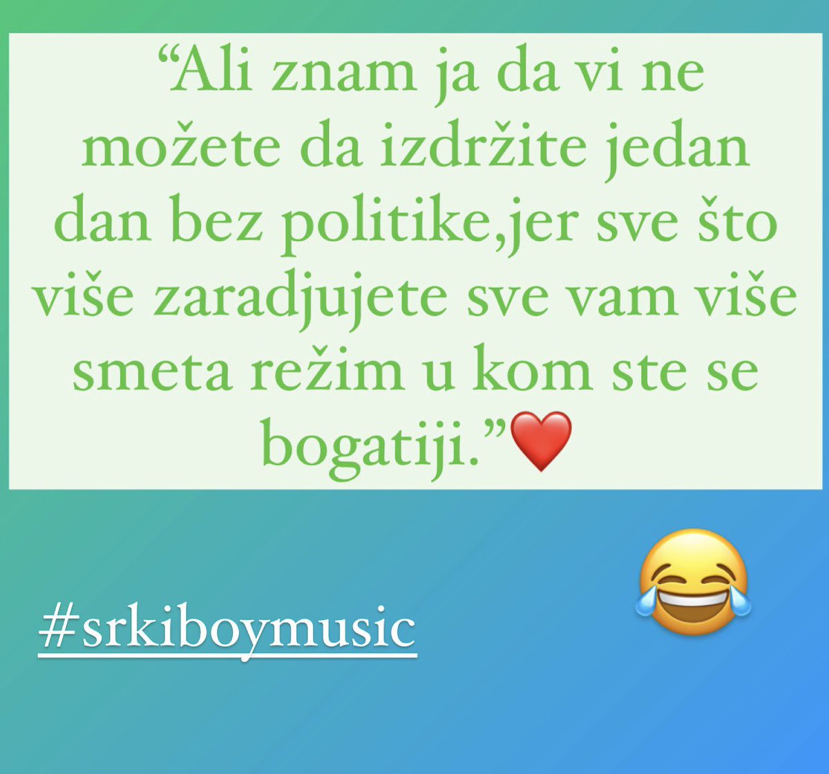 Danas u razgovoru sa prijateljima,kolegama umetnicima rekoh sledeće: