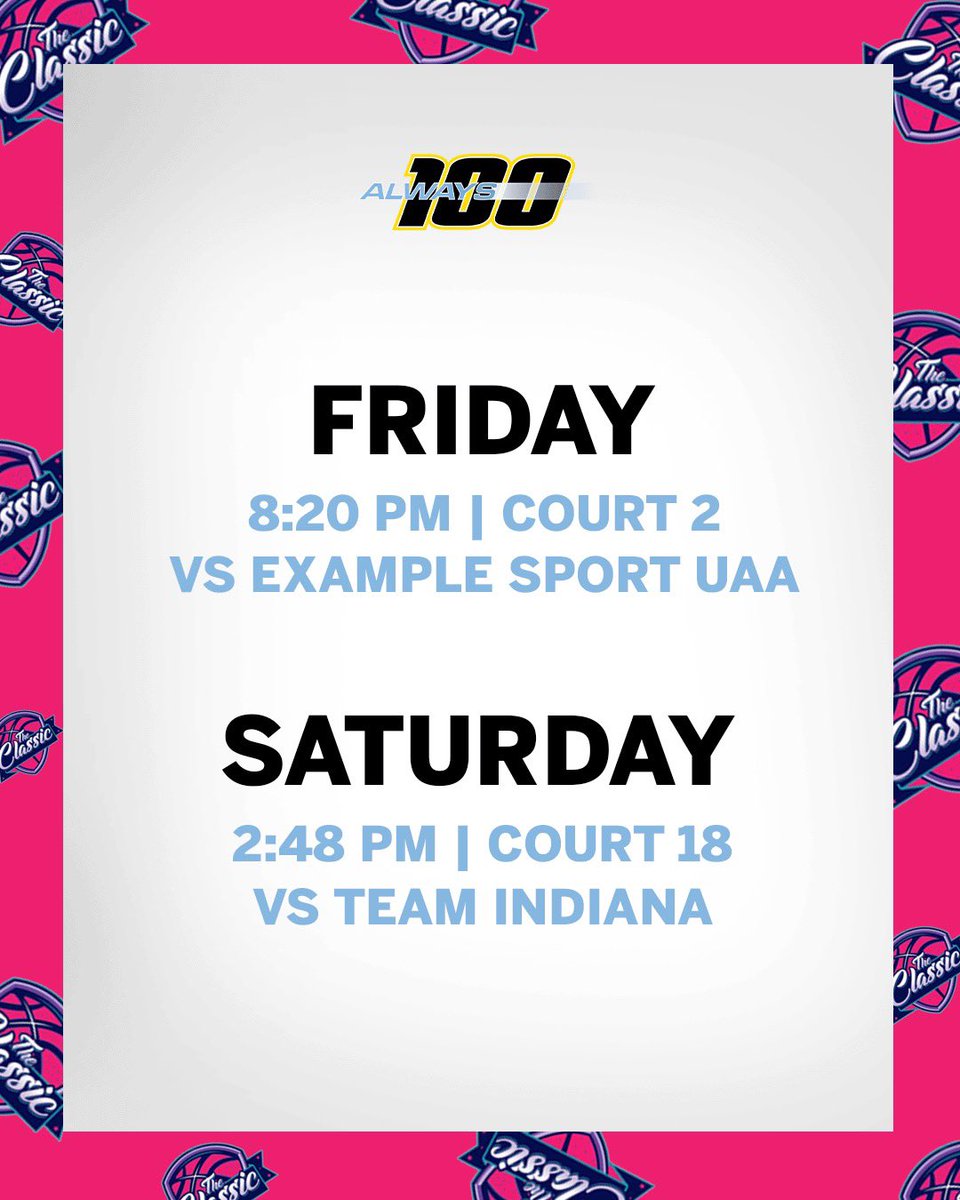 T.J. Perry (@coachtjperry) on Twitter photo Coaches here is “Always 100 Platinum” Pool play 🏀 schedule in Louisville, KY Look forward to 👀 U on the baselines!
#5 <a href="/anna_bishir/">Anna Bishir</a>
#10 <a href="/mallorybourquei/">Mallory Bourquein</a>
#11 <a href="/Mawoods1030/">Mackenzie Woods</a>
#30 <a href="/ava_shafer30/">Ava Shafer</a>
#32 <a href="/lindseyv3030/">Lindsey Van Dyke</a>
#33 <a href="/JackHosier24/">Jacklynn Hosier</a>
#35 <a href="/cbg_driah/">ke’adriah butler .</a>
#42 <a href="/laurenperry42/">Lauren Perry</a>
<a href="/vjhAlways100/">Always 100</a> Coaches here is “Always 100 Platinum” Pool play 🏀 schedule in Louisville, KY Look forward to 👀 U on the baselines!
#5 <a href="/anna_bishir/">Anna Bishir</a>
#10 <a href="/mallorybourquei/">Mallory Bourquein</a>
#11 <a href="/Mawoods1030/">Mackenzie Woods</a>
#30 <a href="/ava_shafer30/">Ava Shafer</a>
#32 <a href="/lindseyv3030/">Lindsey Van Dyke</a>
#33 <a href="/JackHosier24/">Jacklynn Hosier</a>
#35 <a href="/cbg_driah/">ke’adriah butler .</a>
#42 <a href="/laurenperry42/">Lauren Perry</a>
<a href="/vjhAlways100/">Always 100</a>
