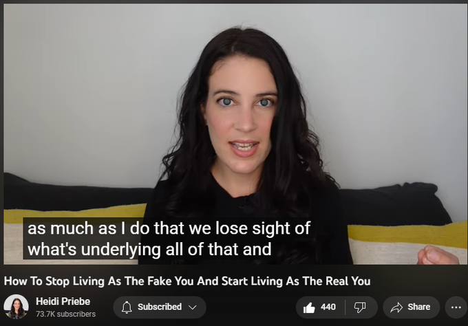 How To Stop Living As The Fake You And Start Living As The Real You
https://www.youtube.com/watch?v=D5Zxdt_SkwE