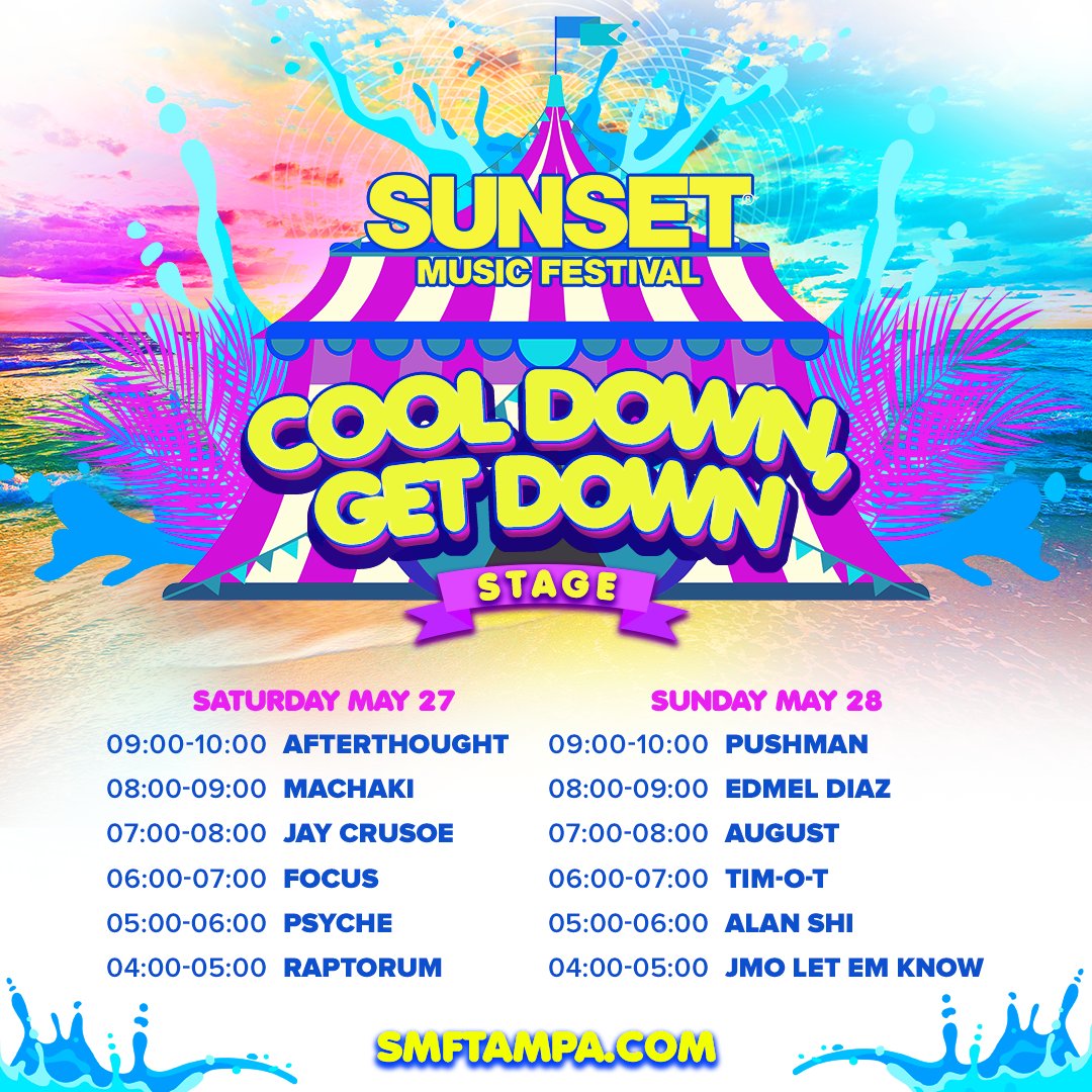 The Sunset Music Festival schedule of set times The Sunset Music Festival schedule of set times