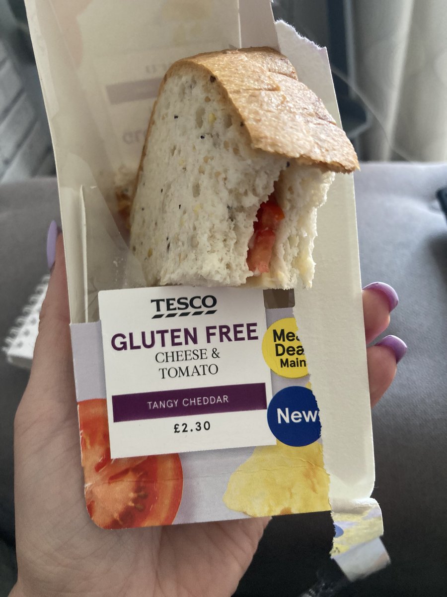 DirectedbyLaura's tweet photo. @Tesco nearly cracked my tooth finding little stones in your cheese and tomato gluten free sandwich! https://t.co/DQYc4Lo618