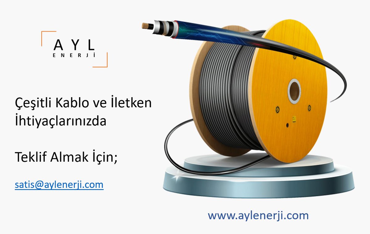 Çeşitli Kablo ve İletken İhtiyaçlarınızda Teklif Almak İçin;

satis@aylenerji.com
aylenerji.com

#elektrik #tedarik #nyakablo #prysmian #prysmiangroup #öznurkablo #reçberkablo #ttrkablo #kablo #iletken #ttr #nya #satış #endüstriyel #ürün #kalite #satinalma #aylenerji