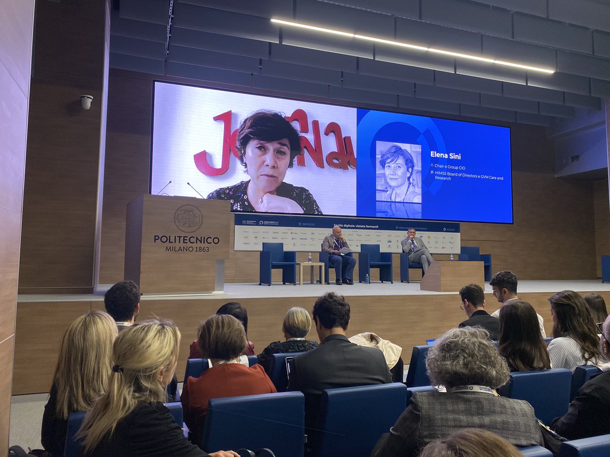 Qual è la visione internazionale di <a href="/HIMSS/">HIMSS</a> sul tema dell’#IntelligenzaArtificiale in #Sanità? L’#AI potrà rappresentare una soluzione allo shortage di competenze e professionalità o sarà un ulteriore problema da affrontare? Lo spiega Elena Sini #OSD23