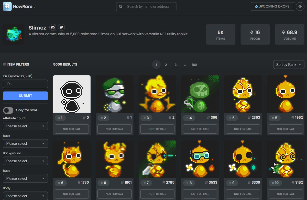 Slimez Rarity is LIVE on <a href="/HowRare_SUI/">HowRare SUI</a> 

Go and check them out!! 
howrare.me/slimezsui