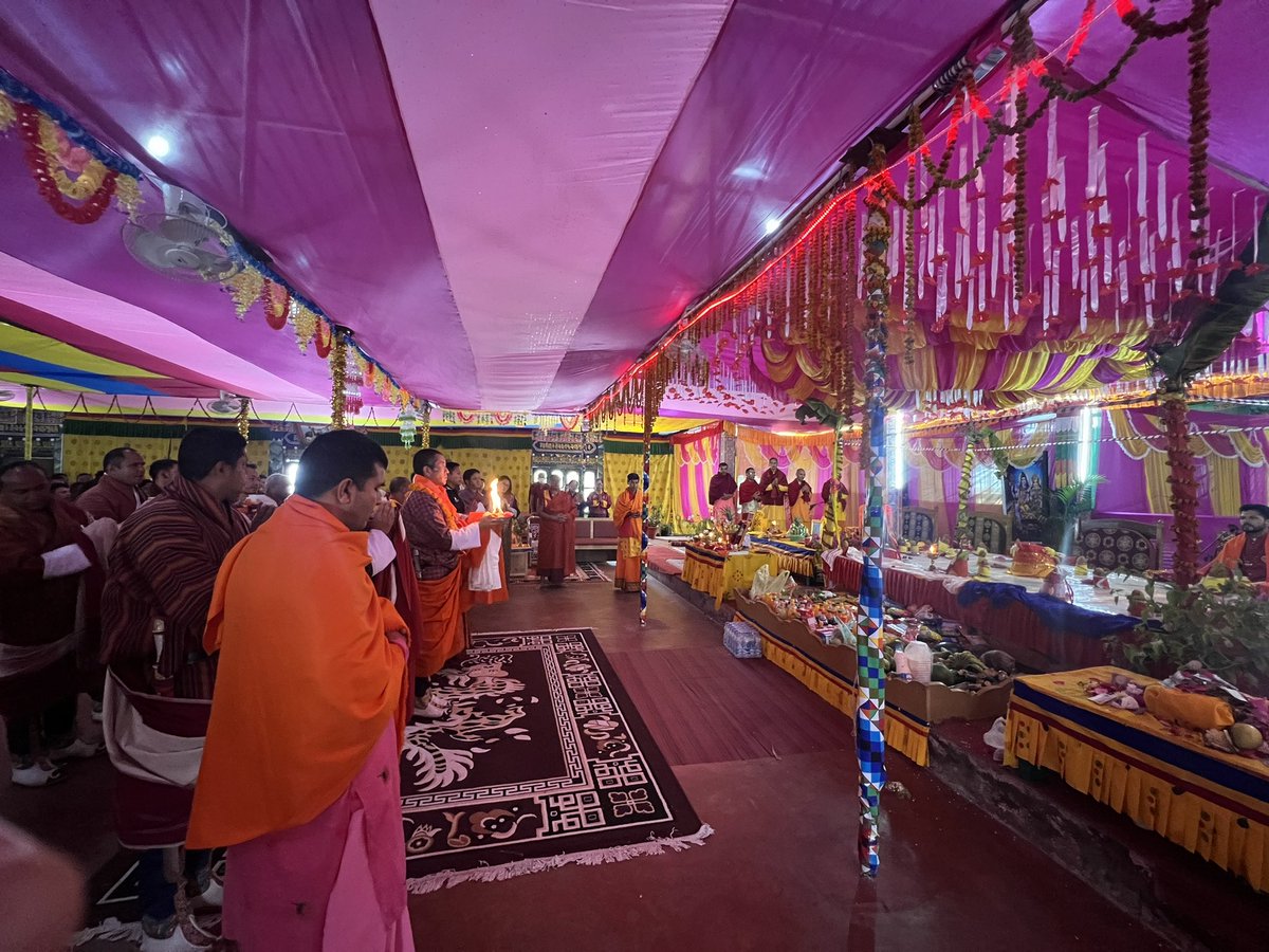 PMBhutan's tweet photo. With prayers for the light of love, peace and prosperity to shine on every Bhutanese, and🇧🇹, PM Dr Lotay Tshering, attended the Ram Katha puran in Tsirang earlier today.

He was accompanied by the Dzongda, Lam Neten and Dzongkhag officials. https://t.co/FK3KCk9PDQ