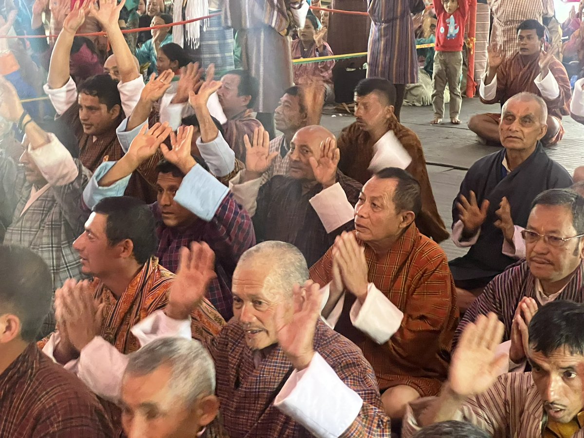 PMBhutan's tweet photo. With prayers for the light of love, peace and prosperity to shine on every Bhutanese, and🇧🇹, PM Dr Lotay Tshering, attended the Ram Katha puran in Tsirang earlier today.

He was accompanied by the Dzongda, Lam Neten and Dzongkhag officials. https://t.co/FK3KCk9PDQ