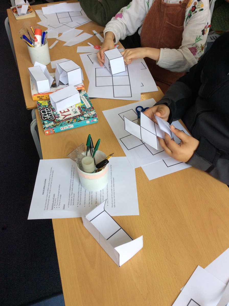 In Maths today we tested which nets make cubes! We’ve got a secret project coming your way 🤐😁