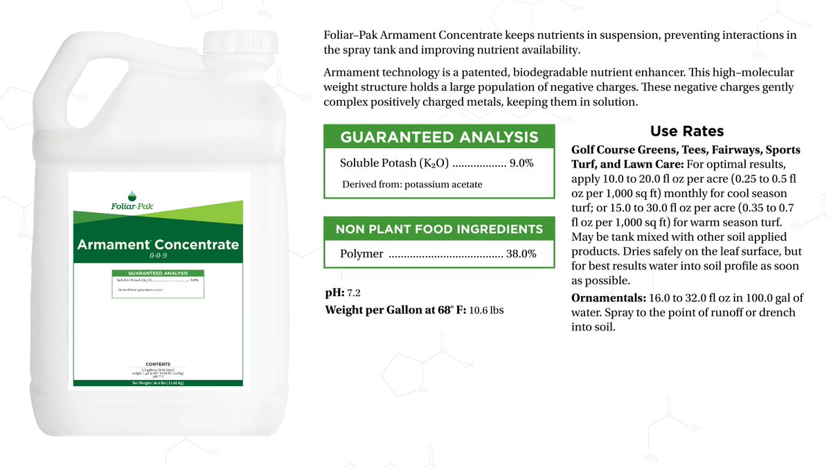 FoliarPak's tweet photo. Apply Foliar-Pak Armament Concentrate with routine fertilizer applications for deeper, stronger roots, more resilient turf and longer lasting color. Learn more: https://t.co/kfYzjWFcyh. https://t.co/crwgi4Bw59