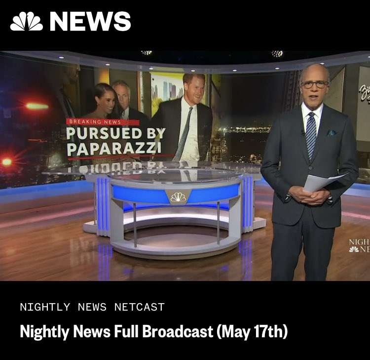 BillNeelyReport's tweet image. Why am I not surprised? One of America’s most respected TV news networks LEADS its main news show with the claims of a British royal &amp;amp; his American wife that they were chased by photographers. Even the BBC chose to run this 15 minutes into its main news. But to LEAD with this?