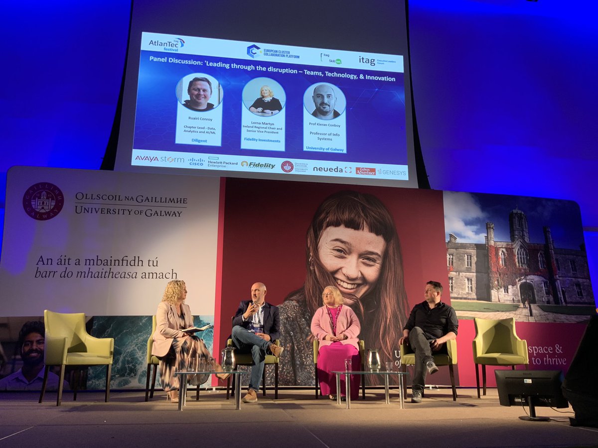 AtlanTec (@atlantecfest) on Twitter photo Kieran Conboy <a href="/conboyk/">Kieran Conboy</a>, Lorna Martyn <a href="/MartynLorna/">Lorna Martyn</a> and Ruairí Conroy clearly effective practitioners of leadership!
Fantastic panel discussion on ‘Leading through the disruption – Teams, Technology, Innovation’ <a href="/uniofgalway/">Ollscoil na Gaillimhe | University of Galway</a>
#balanceflexability #thinkbroadly #AtlanTec #TechTalks Kieran Conboy <a href="/conboyk/">Kieran Conboy</a>, Lorna Martyn <a href="/MartynLorna/">Lorna Martyn</a> and Ruairí Conroy clearly effective practitioners of leadership!
Fantastic panel discussion on ‘Leading through the disruption – Teams, Technology, Innovation’ <a href="/uniofgalway/">Ollscoil na Gaillimhe | University of Galway</a>
#balanceflexability #thinkbroadly #AtlanTec #TechTalks