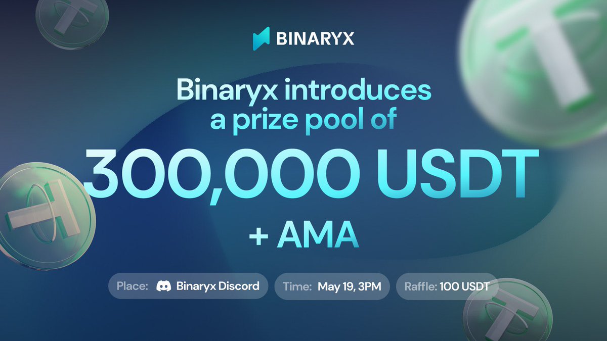BinaryxPlatform's tweet photo. АМА: Binaryx introduces a prize pool of 300K USDT in Web3 Landlord Quest 🤩

⏰ May 19, 3PM (UTC)
📆 Add to your calendar: https://t.co/X3wbVTWQkt
📍Binaryx Discord
🤑 Raffle: 75 USDT for Link3 users, 25 USDT for the best questions

❓Drop your questions: https://t.co/0BGaHXVb8w https://t.co/SWbW2yfdeM