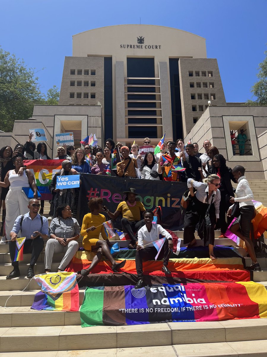 EqualNamibia's tweet photo. Good morning, 

From Africa’s second country to recognized same-sex marriages concluded abroad: Namibia- land of the brave and home of the Born-FREE. 

Dear Queer child, go take up space and love FREELY. This is what democracy looks like. #OmashengeOvanhu
🏳️‍🌈🇳🇦🏳️‍⚧️ https://t.co/P9VvlzWDvn