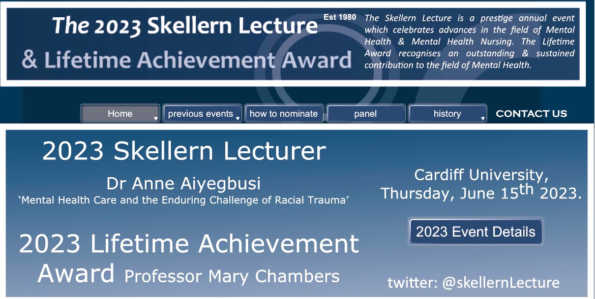 Coming soon to @cardiffuni 15th June. All welcome #mentalhealthnurses Have you booked yet? skellern.info pls RT @helenwhyley @jenifrench32 @RCNMHForum @RCNWales @RCNi_MHPjournal @WeMHNurses @MHNRconf #mentalhealthawarenessweek2023