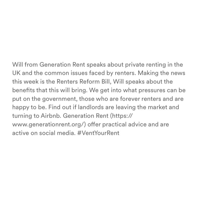 🚨Episode 4 @genrentuk 🚨

Pleasure talking to @WBarberTaylor from #GenerationRent

Spotify open.spotify.com/episode/1UALQp…

Apple podcasts.apple.com/gb/podcast/gen…

#RentersReformBill #VentYourRent #Renting #Manchester #irishpodcast