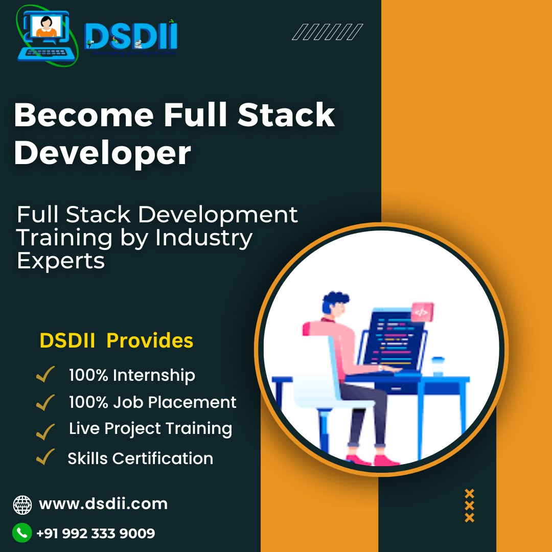 DSDII_Official's tweet image. Get Industry-ready Skills in Full Stack Development! Join Our Full Stack Development Training with a 100% Internship and Job Guarantee.
Call or WhatsApp: +919923339009
#FullStackDeveloperCourse
#dsdii