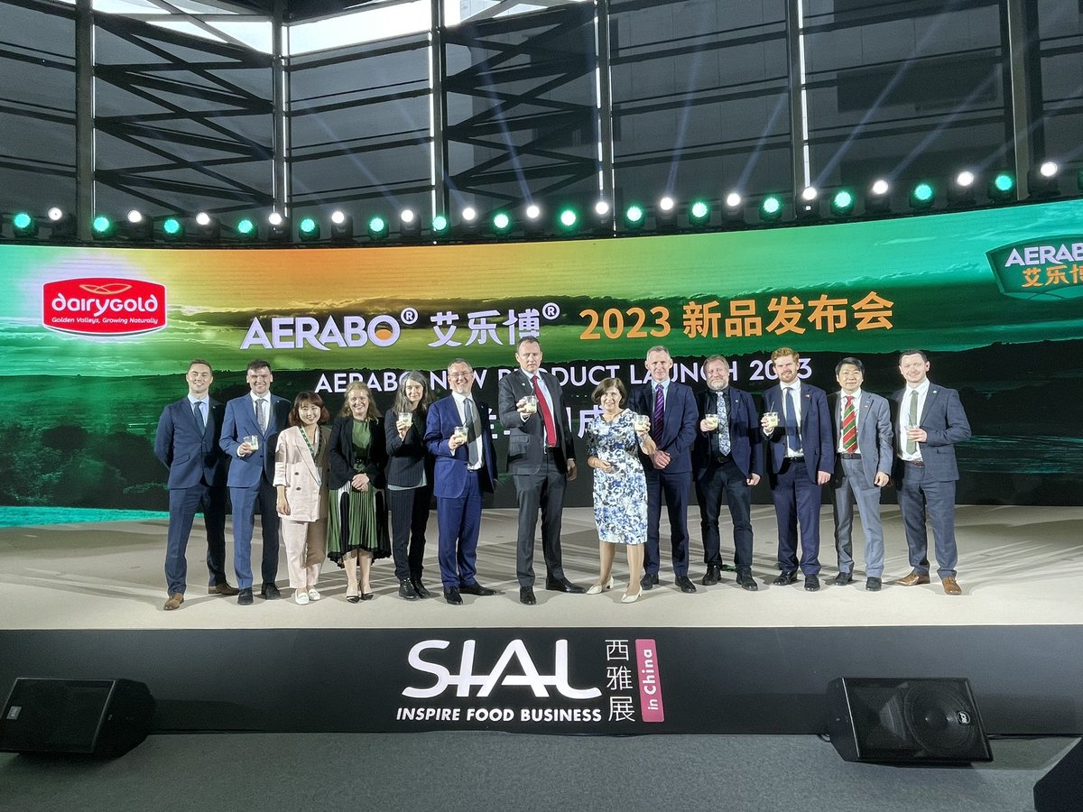 breifneobrien1's tweet photo. Irish produce taking centre stage at the SIAL world food trade fair in Shanghai, China today @DairygoldCo_Op @Bordbia @McConalogue @AgrilandIreland https://t.co/k4XppcB9Fh