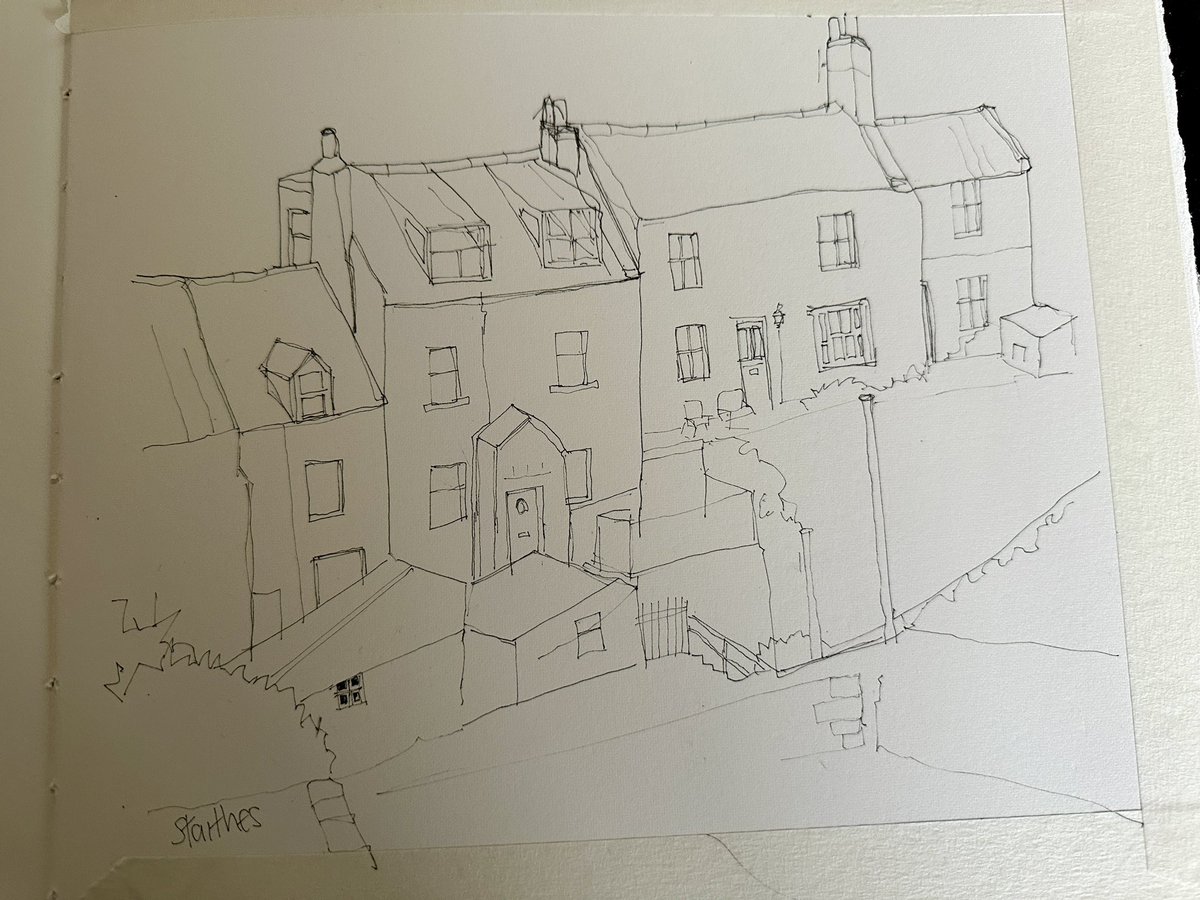 staithesartist's tweet photo. Drew this out yesterday in a new #SaundersWaterford 300gsm #hotpressed for more detail work #sketchbook Going to add #watercolour or #caseinpaint today. https://t.co/RWZckkRtxM
