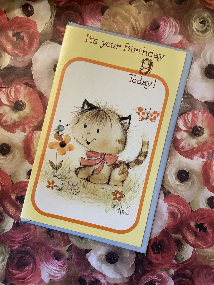 WatsonsVintage's tweet photo. NEW LISTING I only have ONE of these ADORABLE #Vintage #BirthdayCards available in my #etsy #shop: RARE #Retro Circa 1980s 'It's Your Birthday 9 Today!' Card - ADORABLE Cat, Butterfly &amp; Bee Design #SweetVerse - A Card To Treasure https://t.co/g5fhtbnb3t
#CuteCatDesign #EtsySeller https://t.co/U1yBaWNF2J