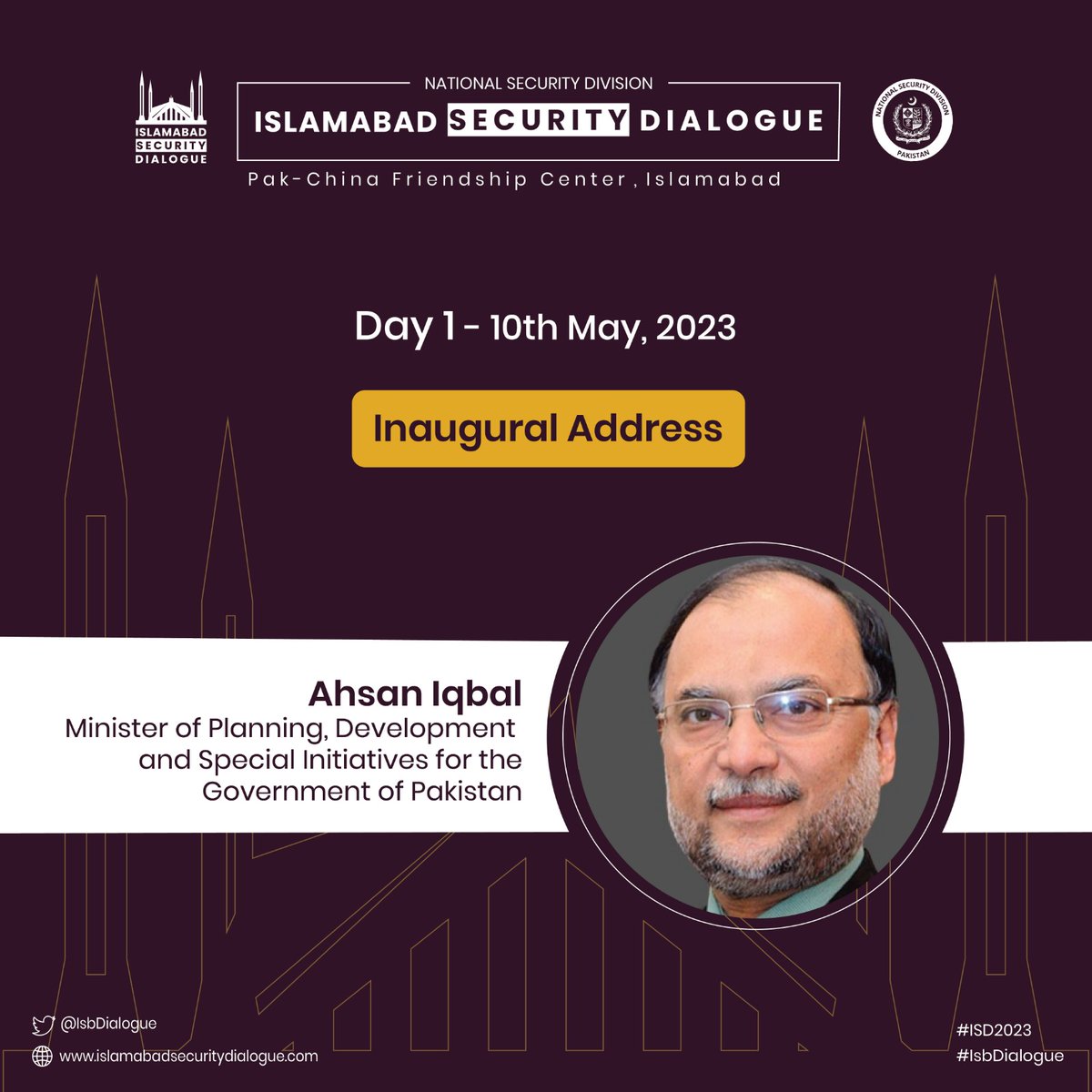 Mr. Ahsan Iqbal, Minister of Planning, Development and Special Initiatives, addressed the Inaugural Session of the 3rd Islamabad Security Dialogue on behalf of the Prime Minister. #ISD2023 #IsbDialogue @betterpakistan Here is the link to his speech: youtube.com/watch?v=yb54xw…