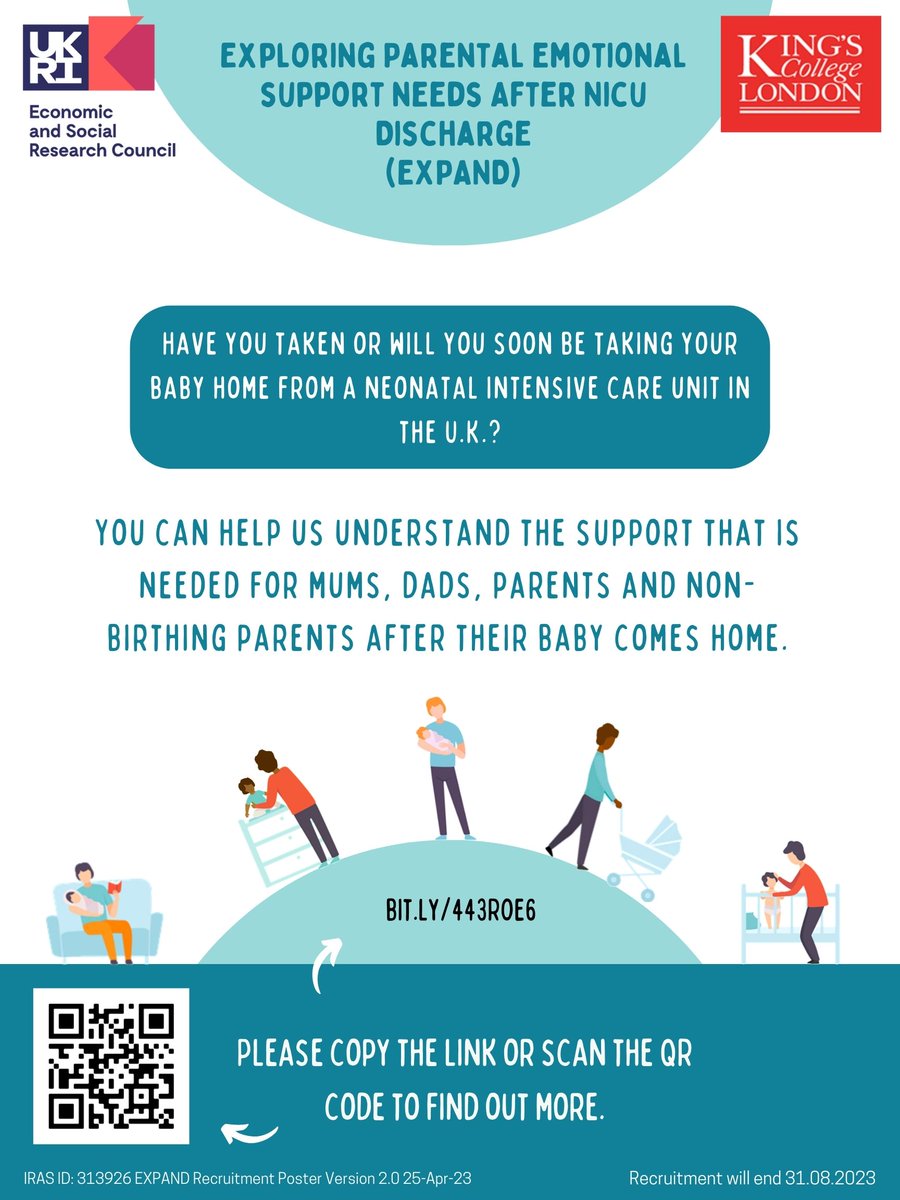 Have you had a baby in neonatal intensive care who has recently been/ will soon be discharged to home? We would like to understand your experience, the potential impact on your mental health + what you think could improve support for families like yours➡️ bit.ly/443ROE6