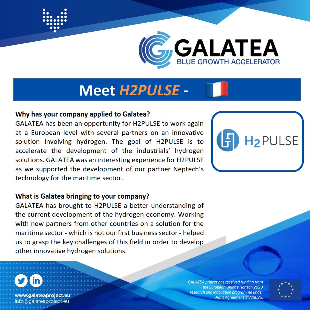 🔎#H2PULSE is a French SME which transfers knowledge and researches hydrogen solutions in particular for the transport industry. 🚢They are working on the NepH2AIR project for hydrogen-powered passenger vessels thanks to an innovative air injection system.