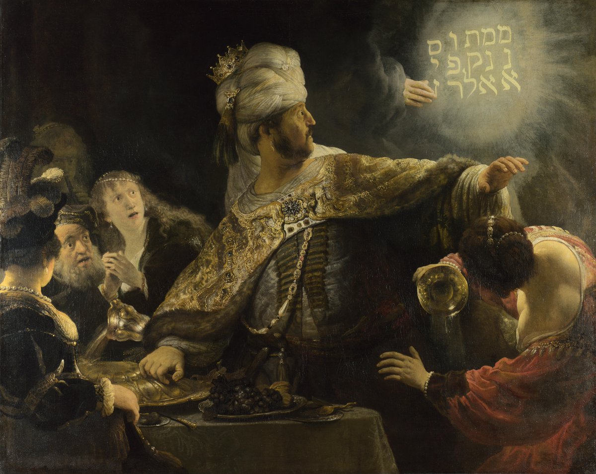 'Belshazzar's Feast' by Rembrandt (c.1635 -1638).  #churchart #religiousart #art #rembrandt #belshazzarsfeast #menetekel #anglican #anglicanchurchprague #episcopal #prag #tschechien #praga #republicacheca #stclementsprague