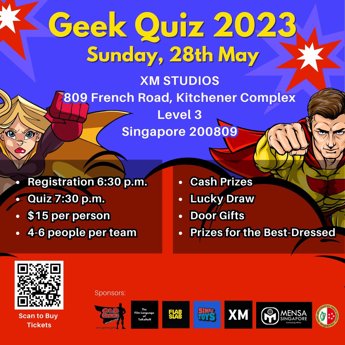 The geek quiz is back. Free Funko Pop figurine or bearbrick 100% (limited supply) for every attendee. Cash prizes, lucky draw & prizes for the best-dressed! 
#FunkoPop #funko #bearbrick100 #geekquiz #geekquiz2023 #geekpride #geekpride2023 
Register here: 
geekquiz2023.eventbrite.sg