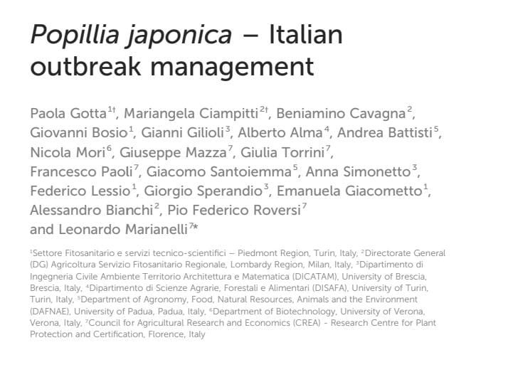 This #review in @FrontInsectSci is a result of an important collaboration among  @CREARicerca, Italian Plant Health Authorities and  Universities. @IPMPopillia and @progetto_gespo doi: 10.3389/finsc.2023.1175138
COP