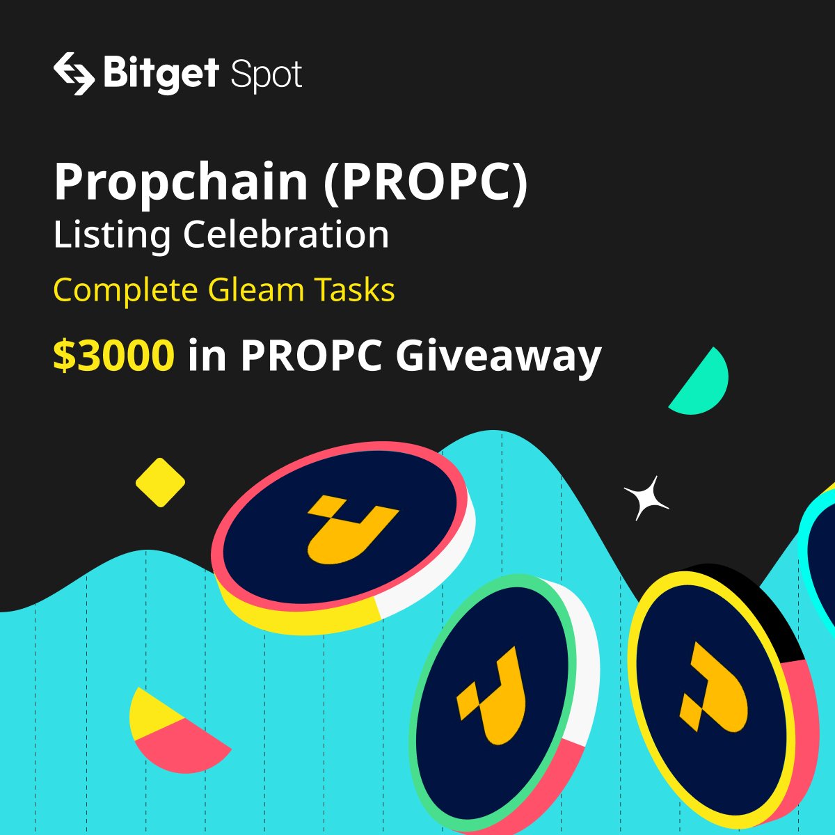 💰 $3,000 GIVEAWAY 💰

To celebrate the listing of $PROPC on #Bitget, we've partnered with <a href="/PropChainGlobal/">Propchain</a> to give away $3,000 in PROPC.

✅ Follow @bitgetglobal <a href="/PropChainGlobal/">Propchain</a> 
✅ RT 
✅ Complete gleam tasks: gleam.io/competitions/2…
🎁 200 winners will get $15 in PROPC each!