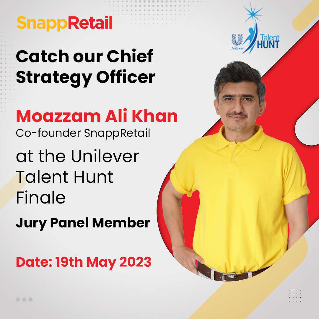 Super excited to announce that our CSO <a href="/Moazzamalikhan/">Moazzam Ali Khan</a> is one of the panel members to judge the Unilever talent hunt finals.

#snappretail #retailfintech #retail #retailinpakistan #futuretrade #startup #innovation  #data #unilevertalenthunt #unilever